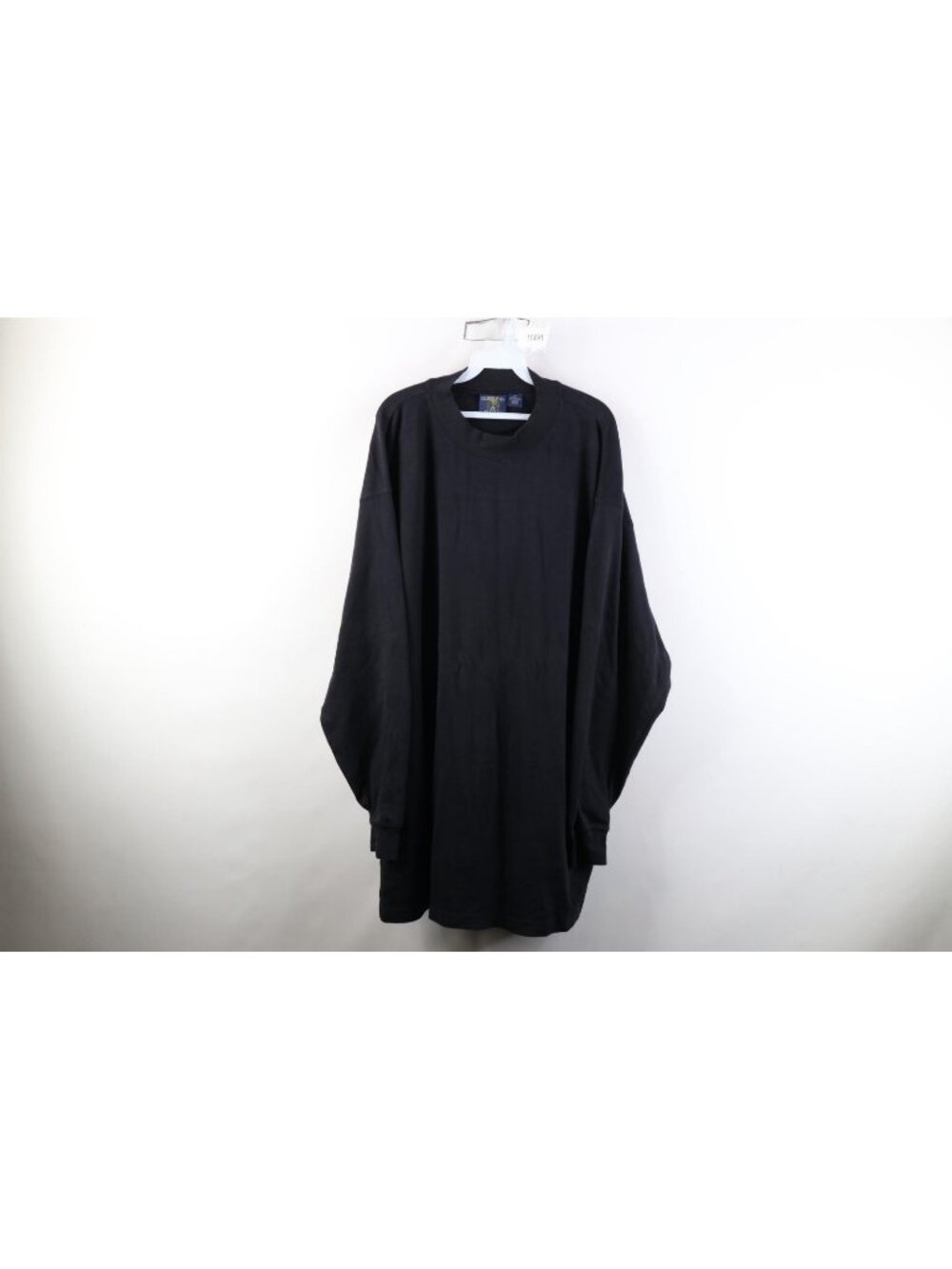 Vintage 90s Streetwear Mens 2XL Faded Blank Mock Neck Long Sleeve T-Shirt Black